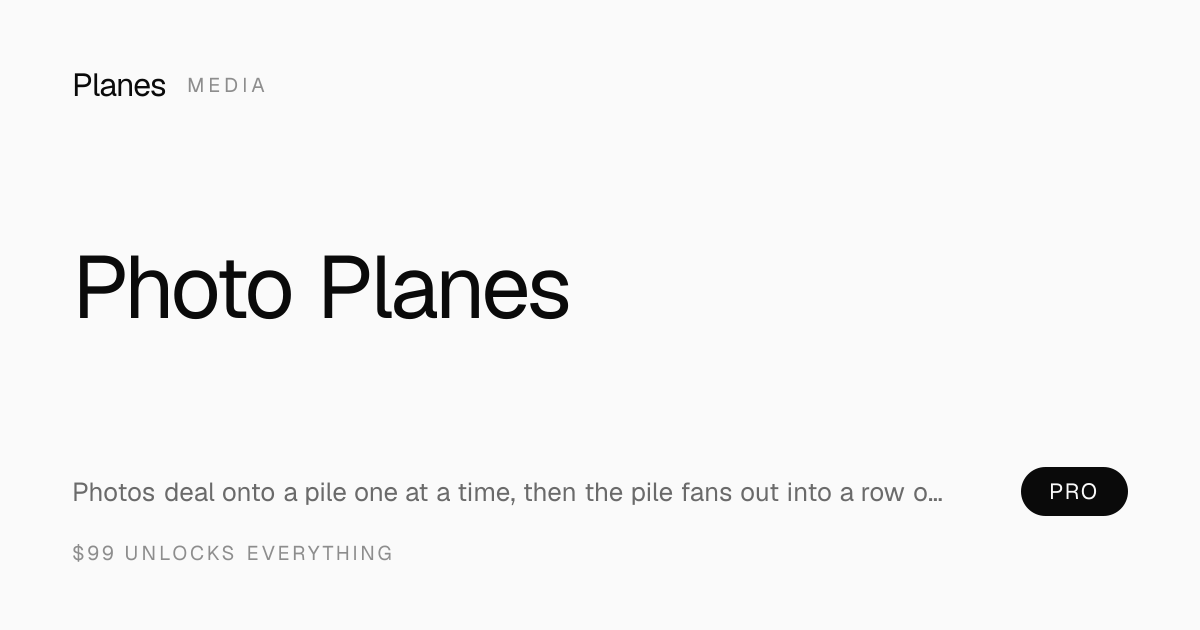 Photo Planes — Animated React Component — Planes